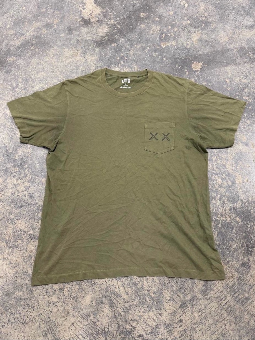 KAWS Olive Green Short-Sleeve Pocket Tee